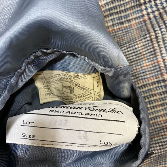 H. Freeman & Son Blazer Men's 44L Grey Glen Plaid Trend Aire Corpcore Jacket - Picture 7 of 16